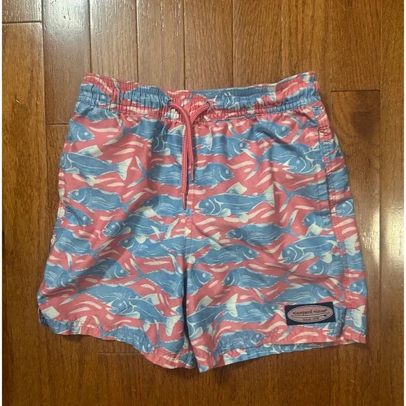 Vineyard Vines Coral Boys Swim Shorts 7 - Picture 1 of 5